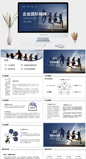企业团队精神培训PPT模板预览图