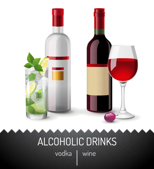 葡萄酒酒瓶高脚杯设计矢量素材EPSeps,ai矢量模版下载