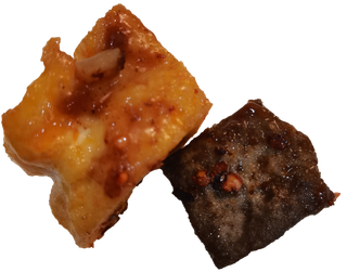 黄豆豆腐包浆黑豆嫩豆腐油炸香煎免抠摄影元素素材