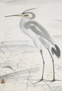 林风眠手绘仙鹤中式装饰画 林风眠手绘仙鹤中式装饰画