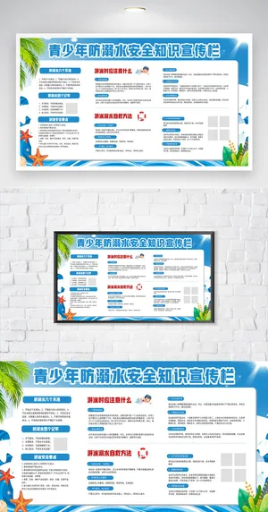 简约防溺水知识宣传模板