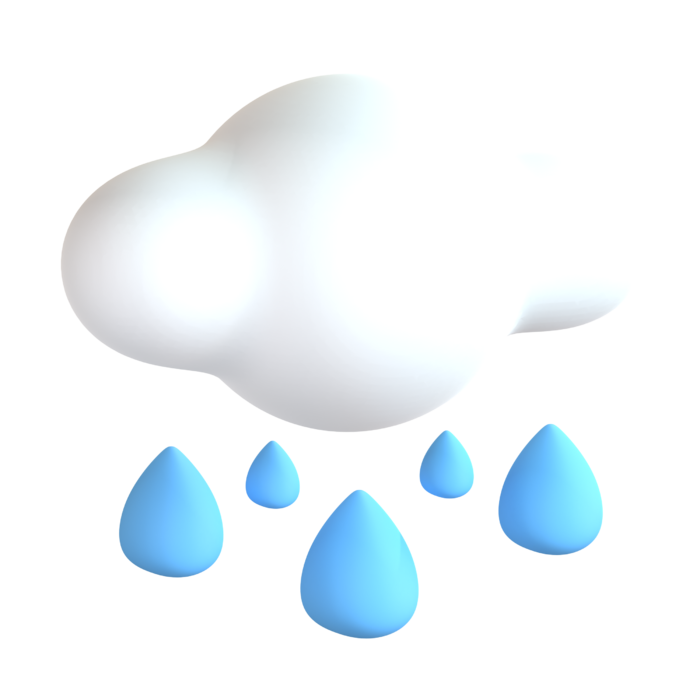 下雨卡通自然图标3Dpng素材