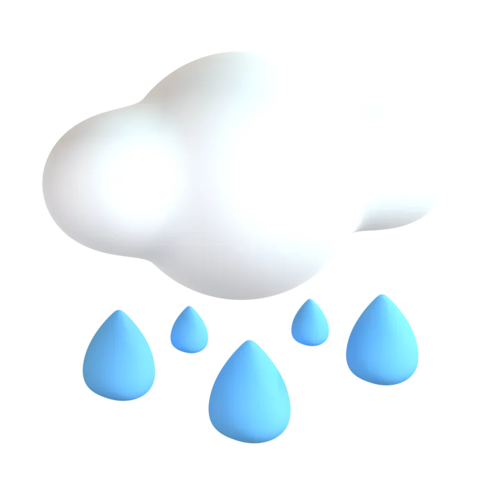 下雨卡通自然图标3Dpng素材
