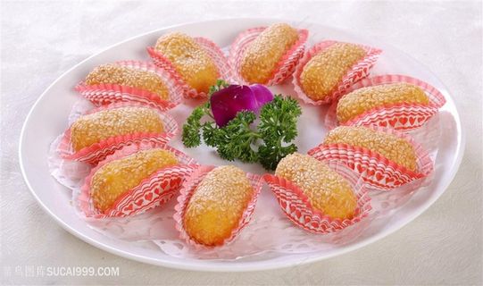 芝麻炸苕枣的美食图片