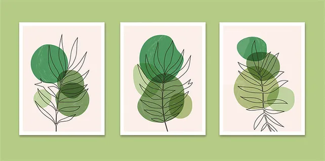 植物装饰画粉色清晰简约北欧时尚