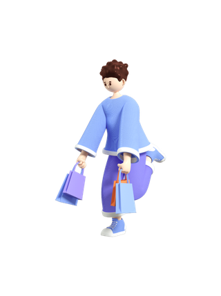 创意电商场景人物素材3d元素免扣