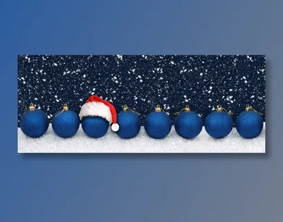 蓝色圣诞球banner背景图片