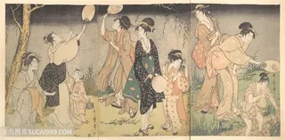 喜多川歌磨唯美美女艺术插画