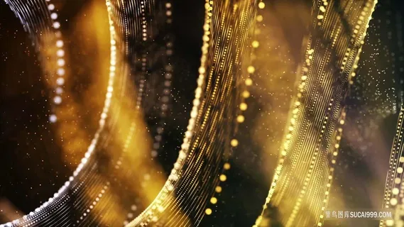 黑金色华丽炫光粒子扩散光斑背景素材