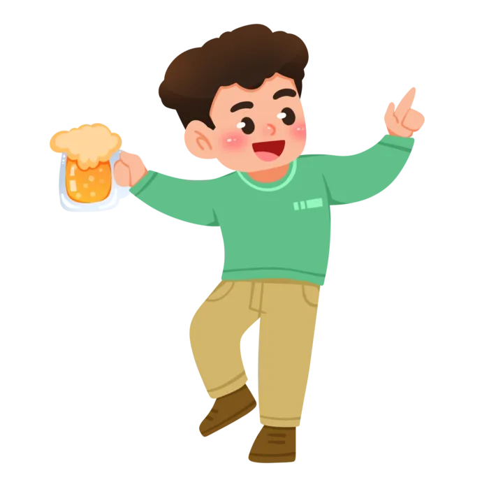 手绘啤酒节干杯庆祝人物元素插画