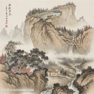 王军河《传统山水皴法解析》配图30源远流长 王军河《传统山水皴法解析》配图30源远流长