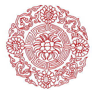 红色喜庆简约风传统吉祥纹样纹路纹理免扣PNG素材图片 (63)