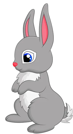 灰兔兔年简笔