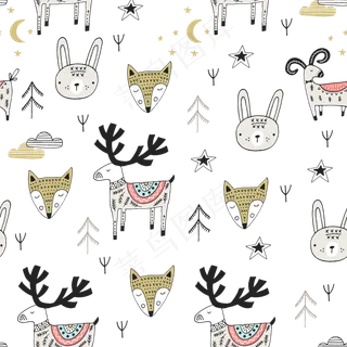 儿童卡通插画底纹背景装饰图案彩色矢量素材