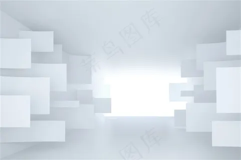 白色简约空旷造型房间高清摄影