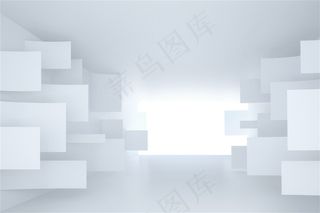 白色简约空旷造型房间高清摄影