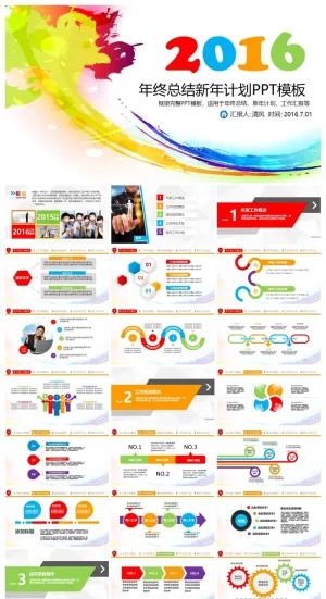 年终总结新年计划PPT模板预览图