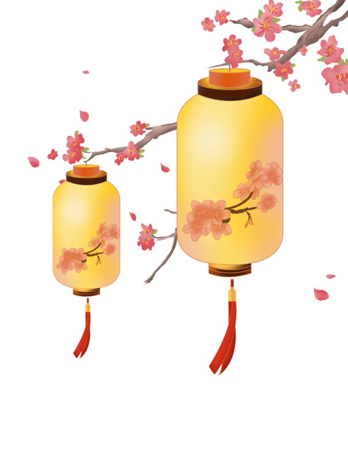新年元素梅花冬天春节新年中国风灯笼