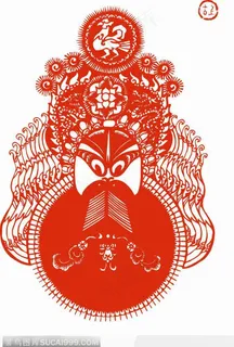 瞪眼京剧的脸谱剪纸