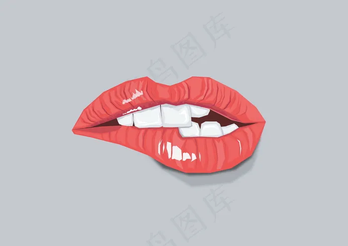 性感咬唇卡通图片素材