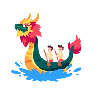 端午节赛龙舟假日免扣元素