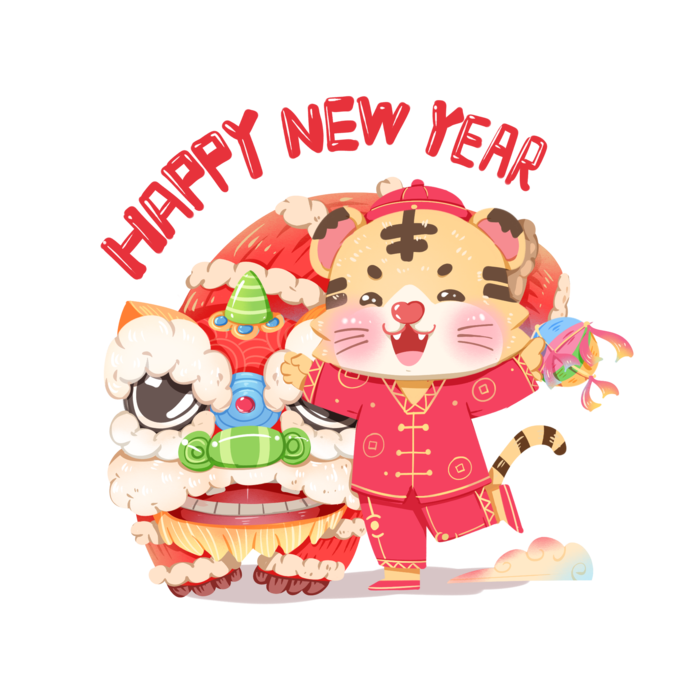 2022虎年卡通老虎形象拜年图案素材图片插图素材