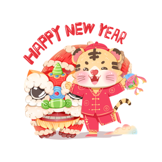 2022虎年卡通老虎形象拜年图案素材图片插图素材