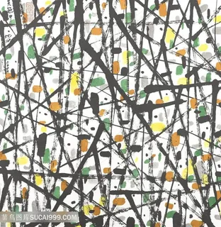 吴冠中手绘简约水墨背景装饰画