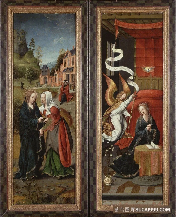 通告和访问人物油画