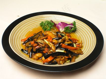 家常菜|美食|菜谱|菜单|0692嫩茄炒鲜墨