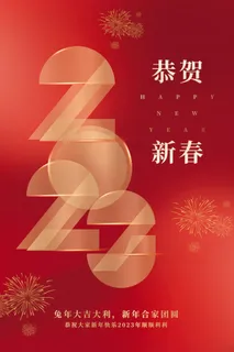 红色喜庆兔年新年促销海报 4