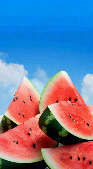 夏天大暑小暑切开的西瓜摄影图