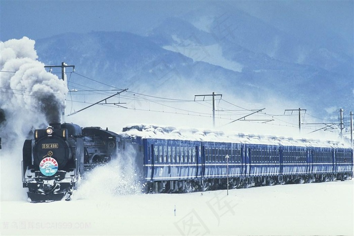 火车雪景壁纸