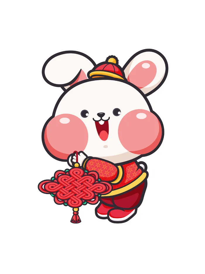 拜年兔 新年兔 新春兔 兔子 兔年兔子ai矢量模版下载