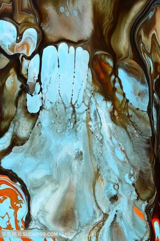 抽象水彩大理石艺术画