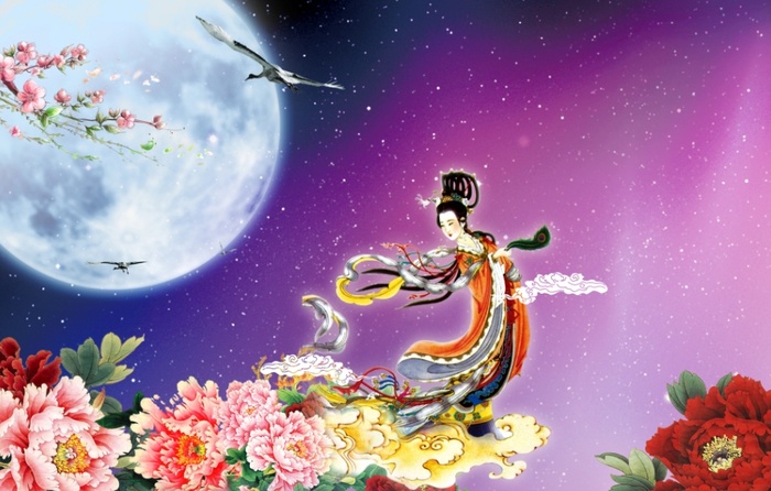 中秋节快乐嫦娥月亮背景