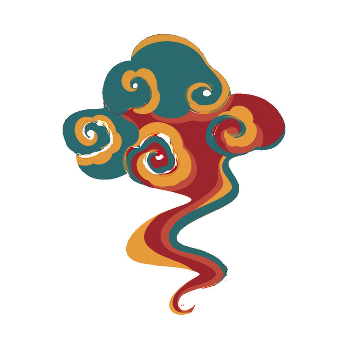 中国风中式国潮敦煌云纹祥云插画图案云朵云彩元素PSDAI设计素材