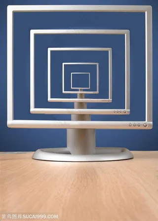 电脑显示器特写-显示器的外框特写