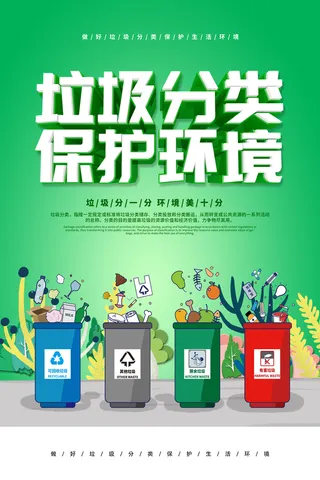 垃圾 分类 保护 环境 宣传 海报