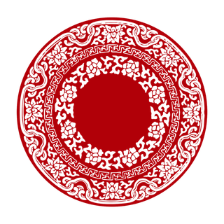 红色喜庆简约风传统吉祥纹样纹路纹理免扣PNG素材图片 (29)