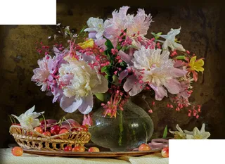 油画欧式花瓶装饰画