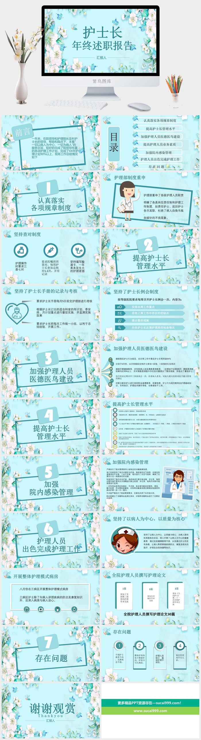 护士述职报告PPT模板