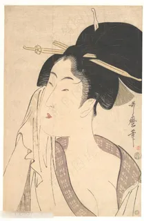 喜多川歌磨手绘女性艺术挂画 喜多川歌磨手绘女性艺术挂画