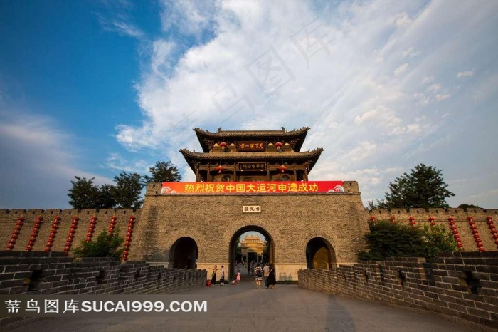 山东枣庄台儿庄古典建筑素材