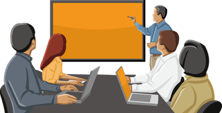 彩色矢量卡通商务团队人物 免抠