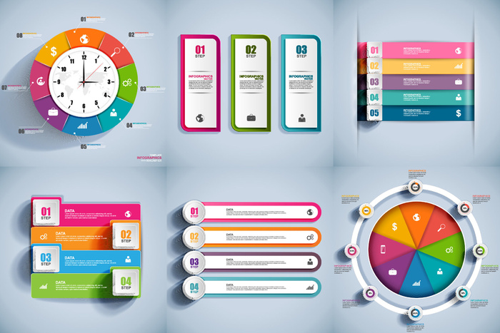 ppt素材3d数据图表模板可视化图形统计标签矢量图标模型ai源文件