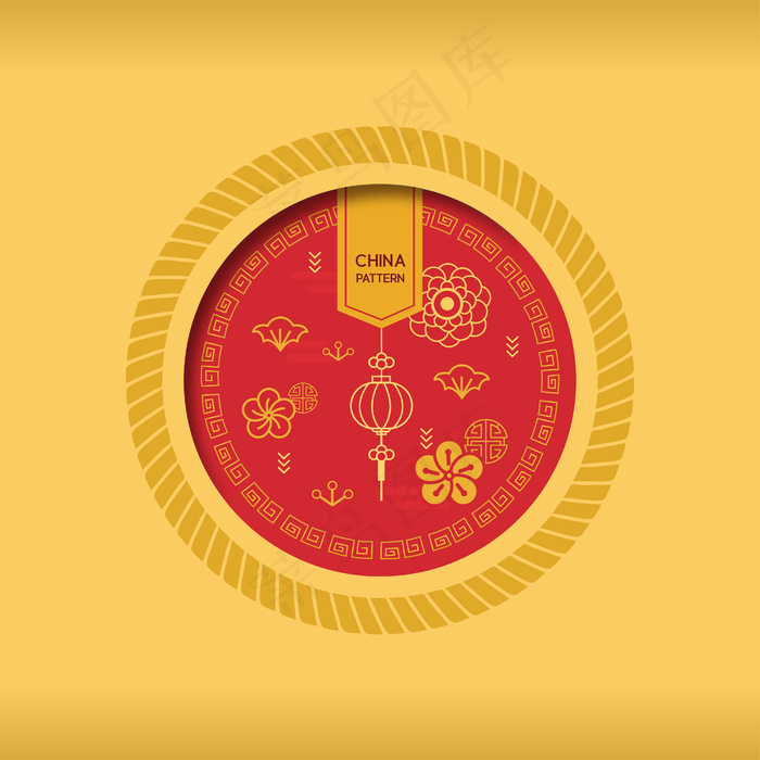2022新年窗花底纹背景ai矢量模版下载