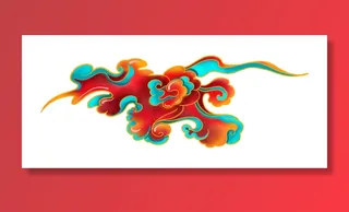 中国风中式国潮敦煌云纹祥云插画图案云朵云彩元素PSDAI设计素材