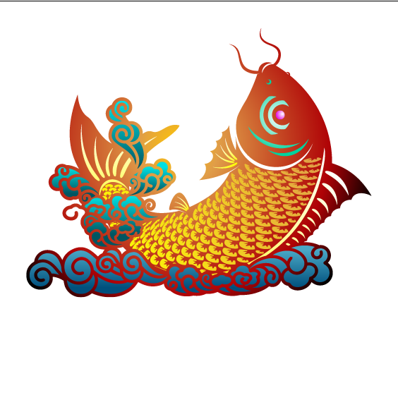 设计鲤鱼素材ai矢量模版下载