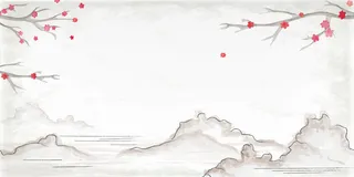 中国风传统水墨古风古典展板边框工笔画PS海报背景平面设计素材